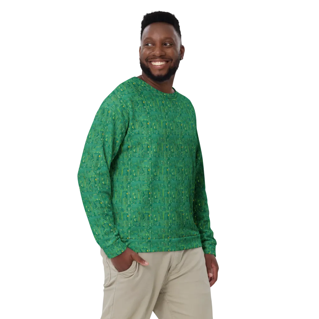 Golden Motherboard on Sweatshirt — Front