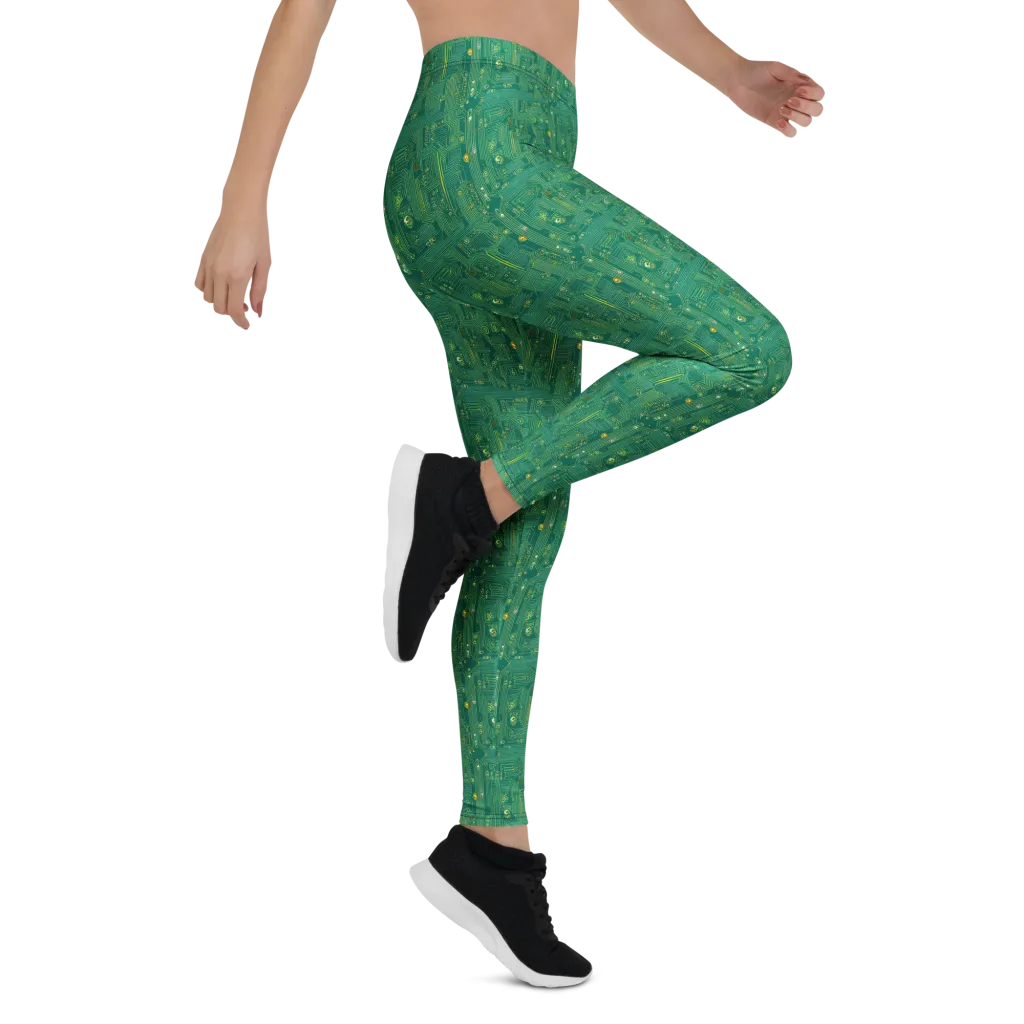 Golden Motherboard on Leggings — Right