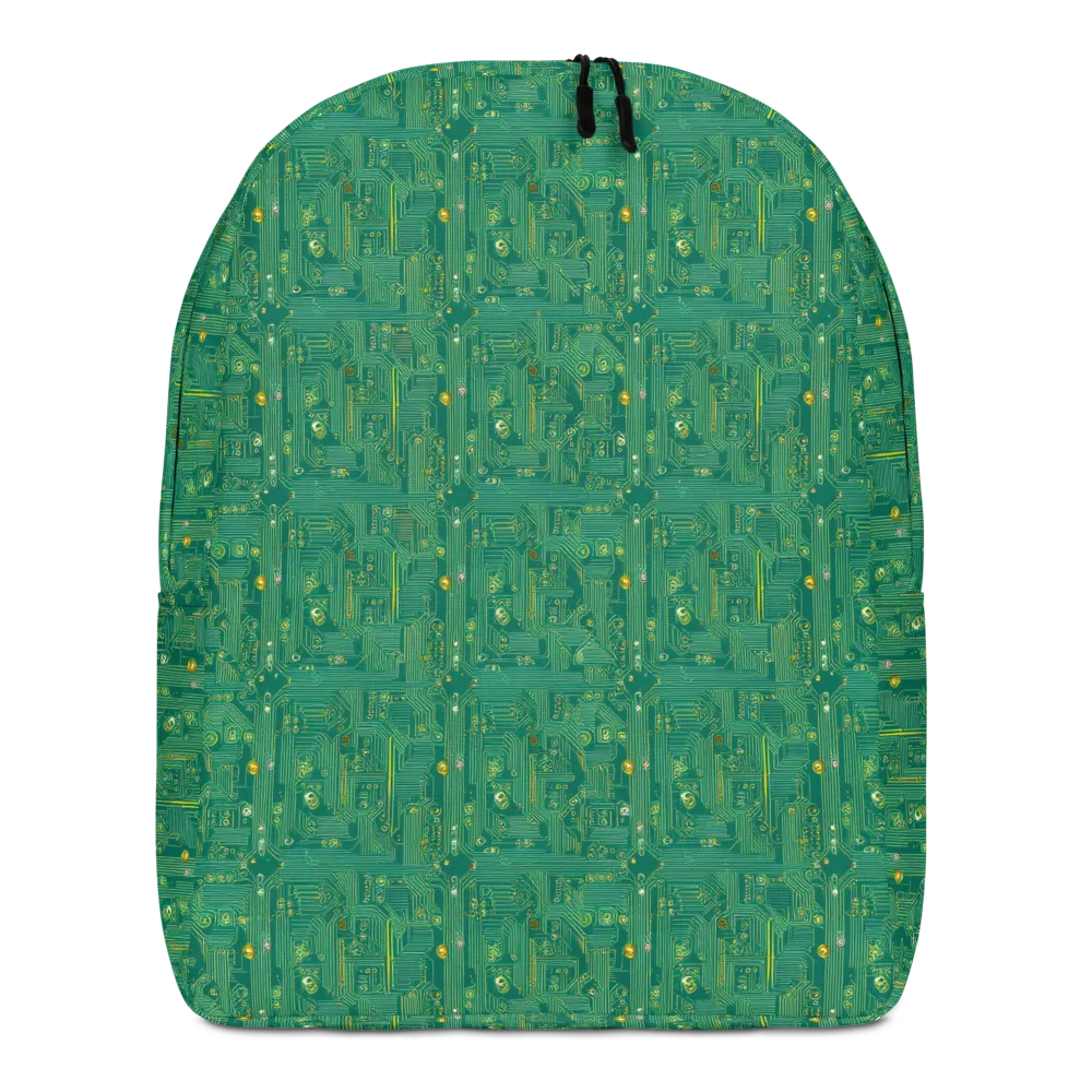 Golden Motherboard on Minimalist Backpack — Front