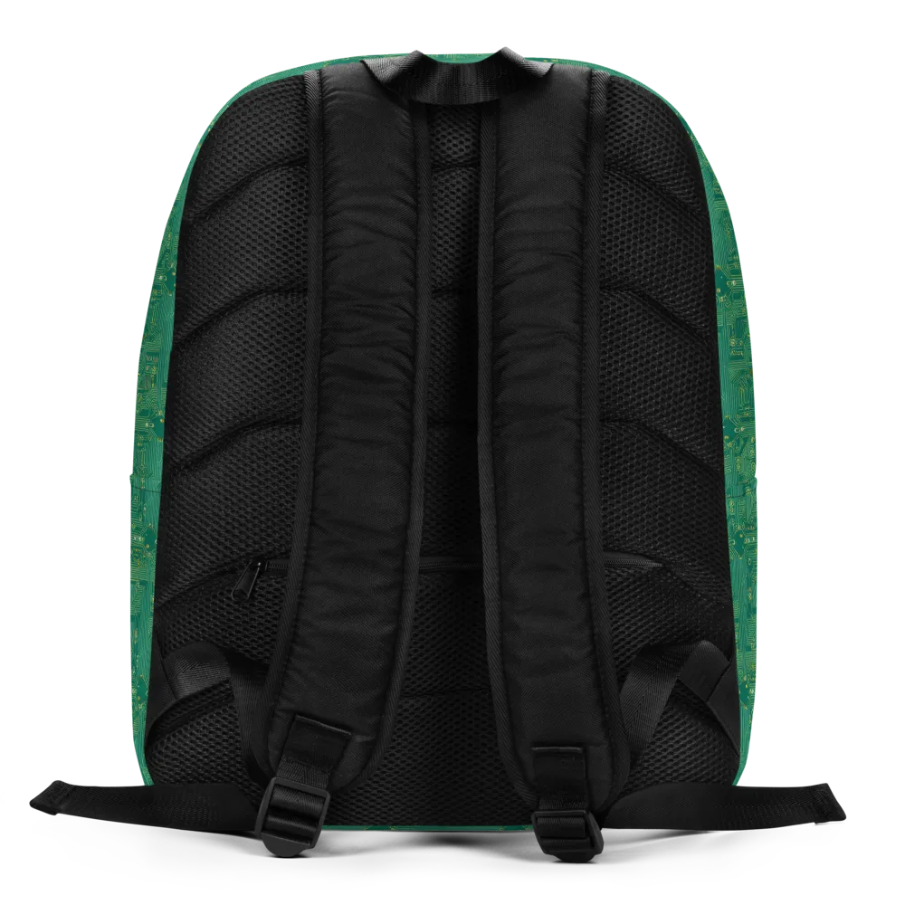 Golden Motherboard on Minimalist Backpack — Back