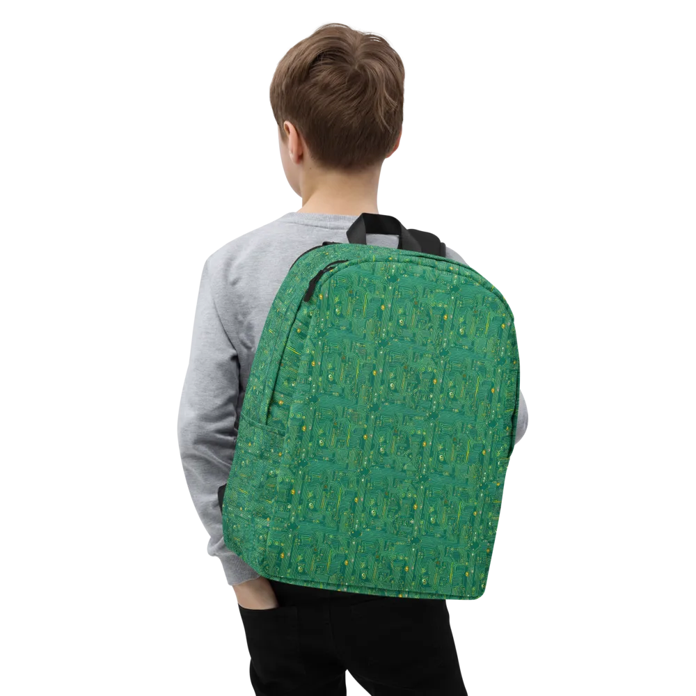 Golden Motherboard on Minimalist Backpack — Zoomed-in