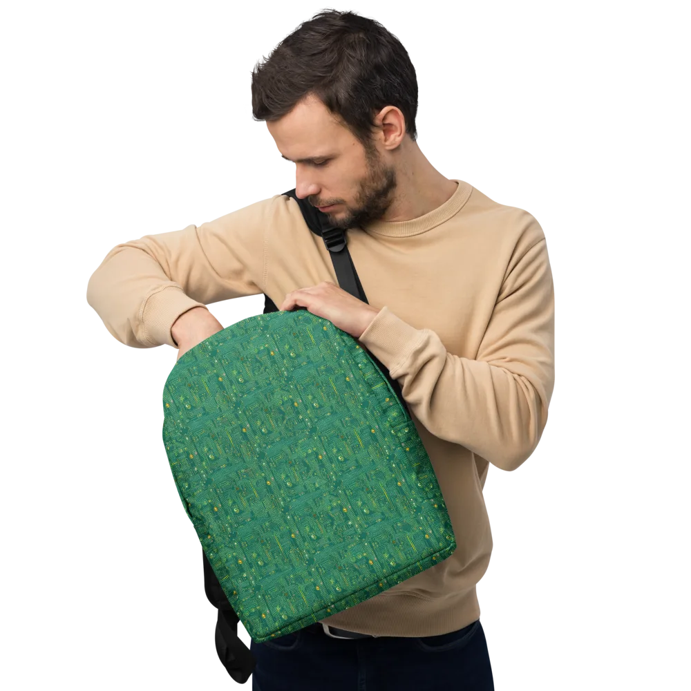 Golden Motherboard on Minimalist Backpack — Front