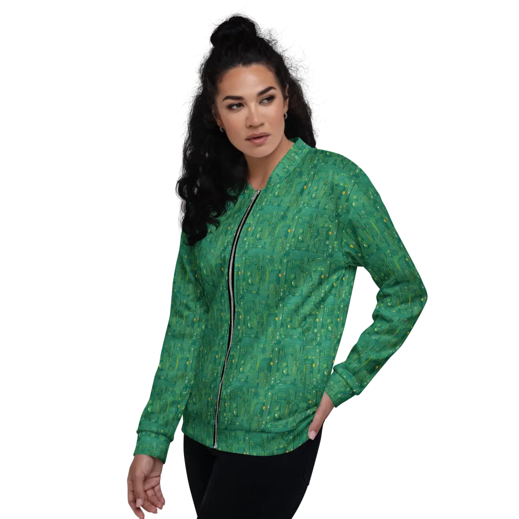 Golden Motherboard on Bomber Jacket — Left