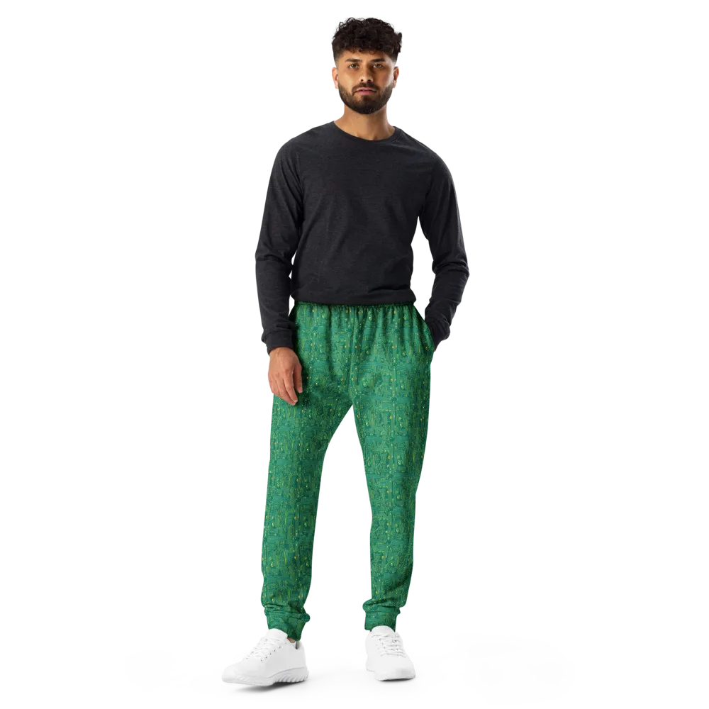 Golden Motherboard on Men's Joggers — Front
