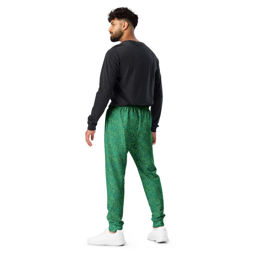 Golden Motherboard on Men's Joggers — Back