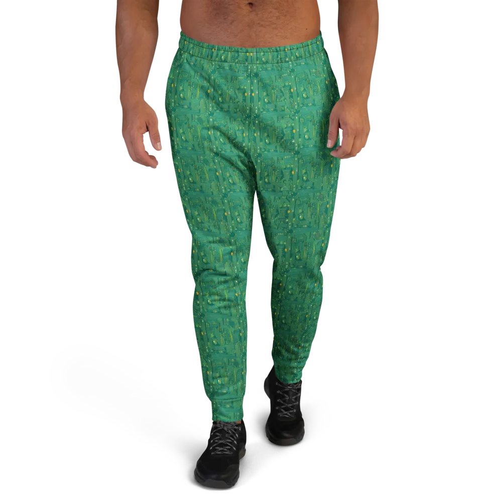 Golden Motherboard on Men's Joggers — Front