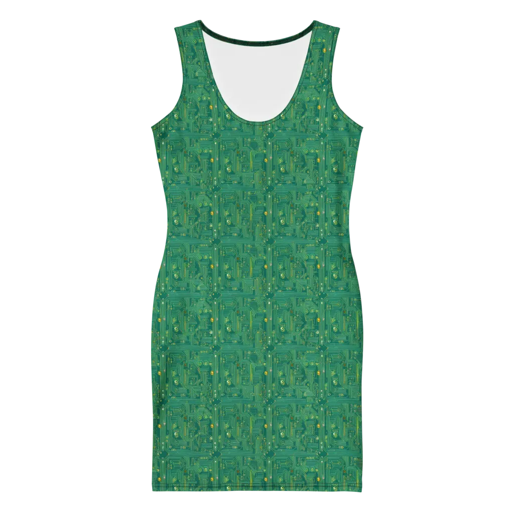 Golden Motherboard on Bodycon Dress — Front