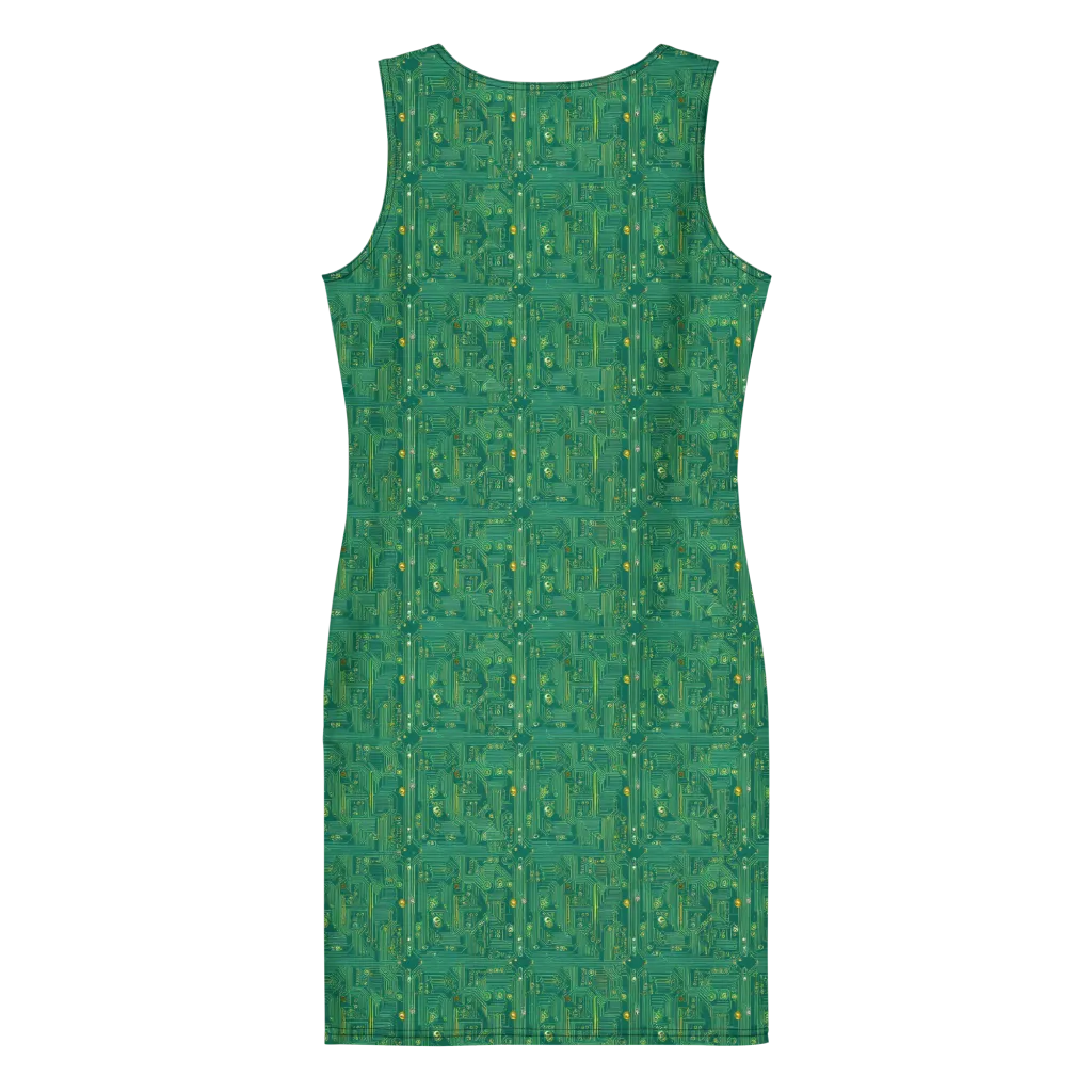 Golden Motherboard on Bodycon Dress — Back