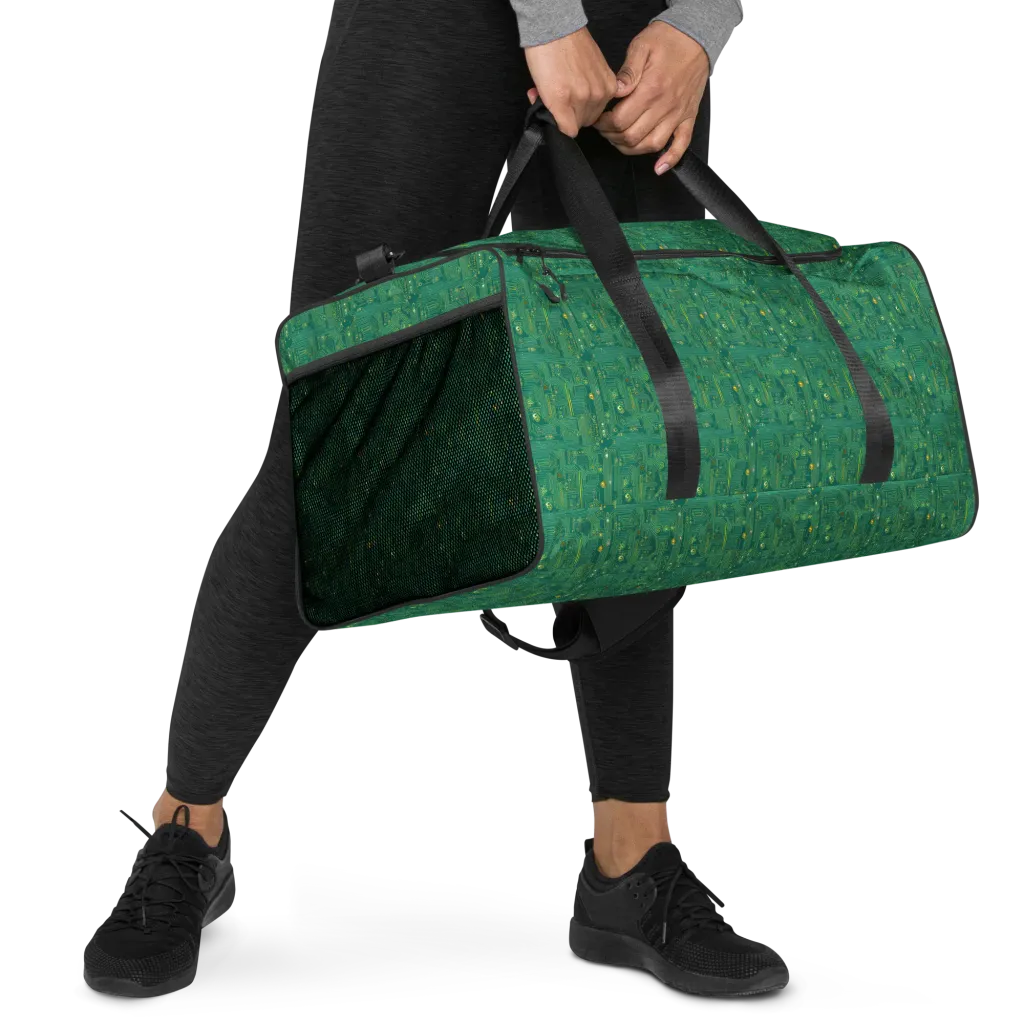 Golden Motherboard on Duffle Bag — Right Front