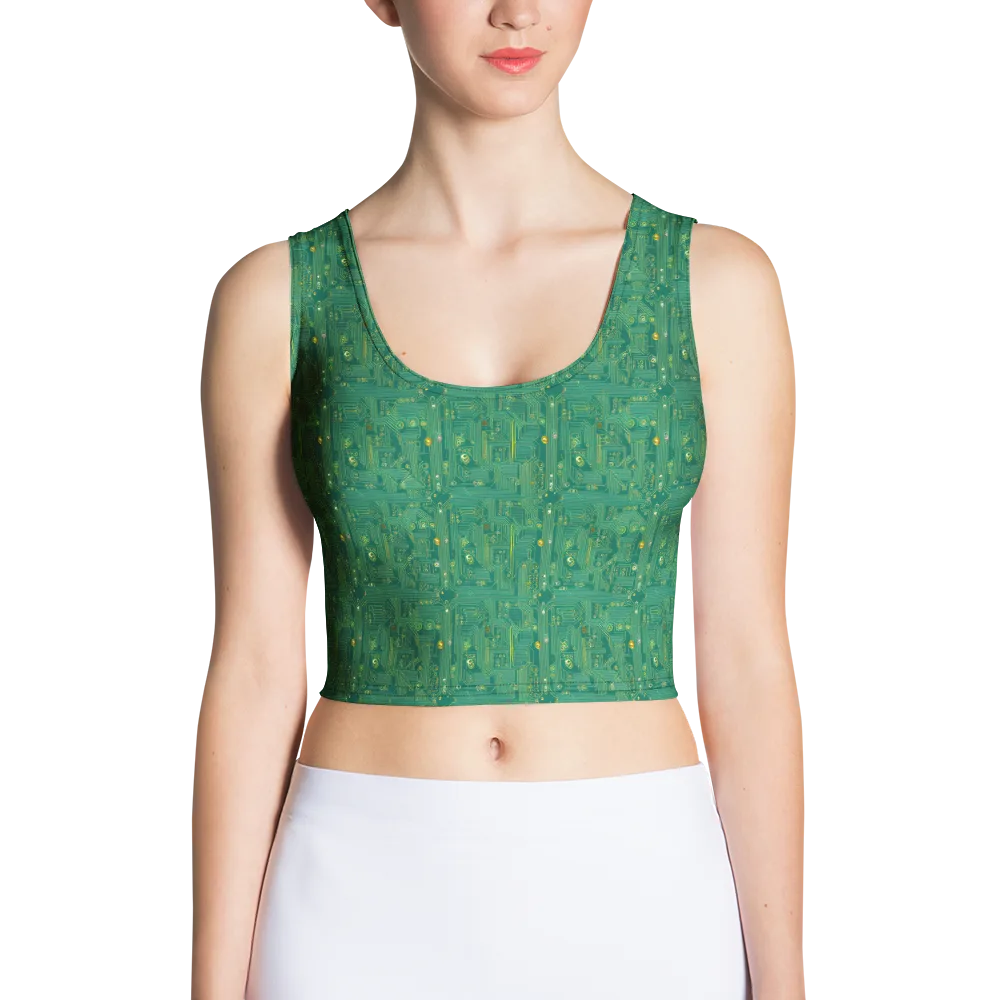 Golden Motherboard on Crop Top — Front