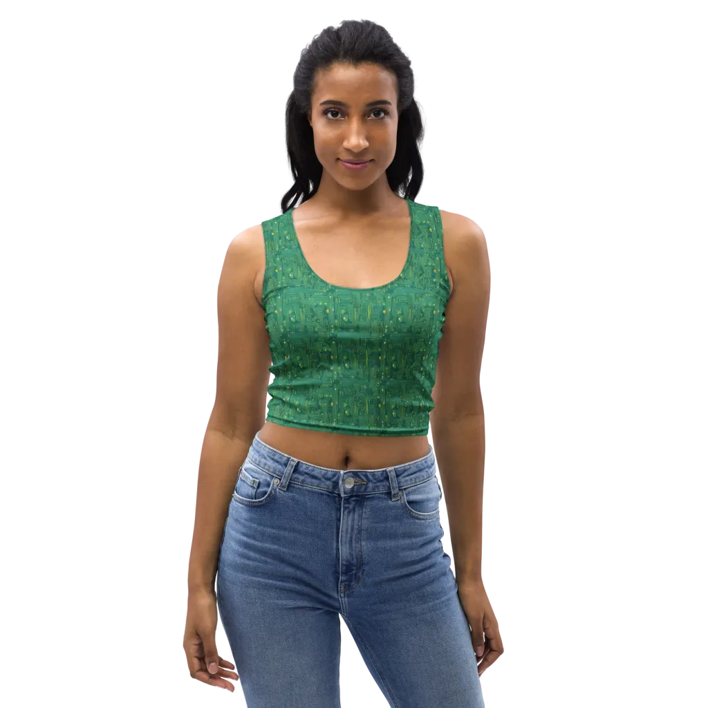 Golden Motherboard on Crop Top — Front