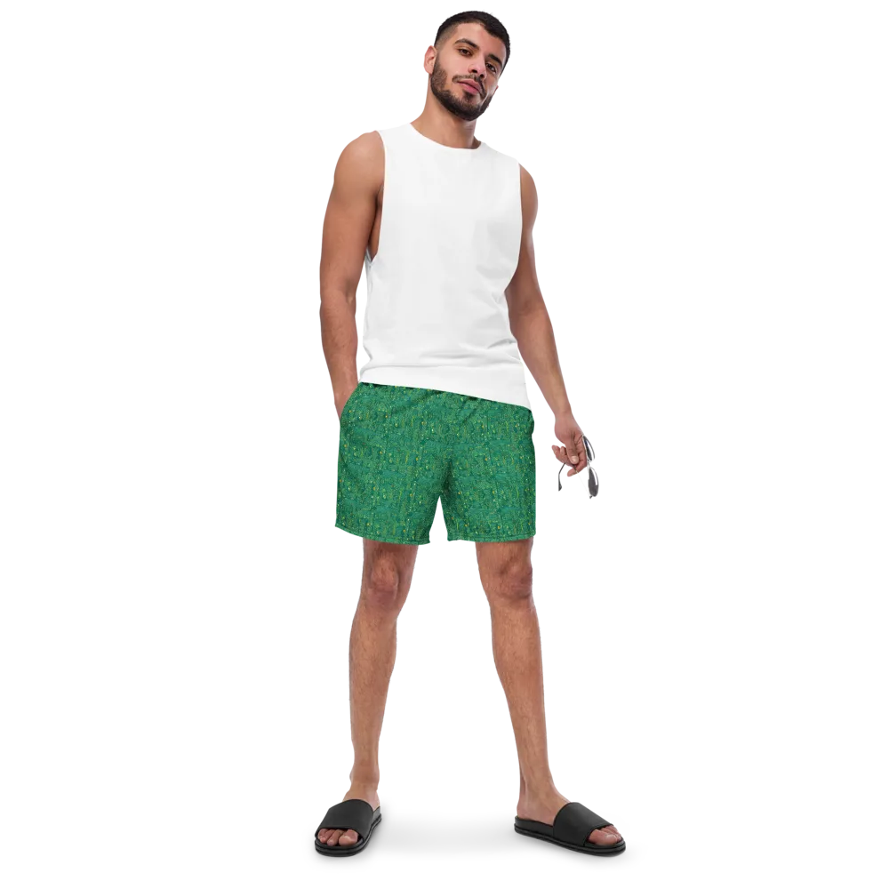 Golden Motherboard on Swim Trunks — Front