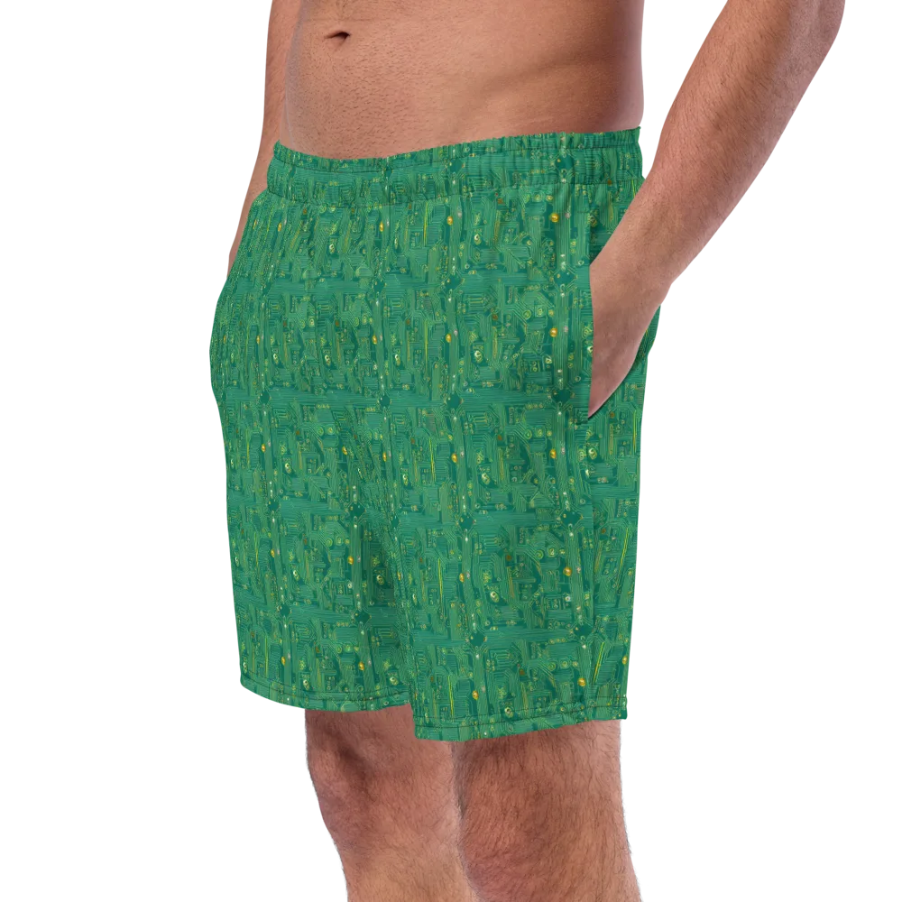 Golden Motherboard on Swim Trunks — Left Front