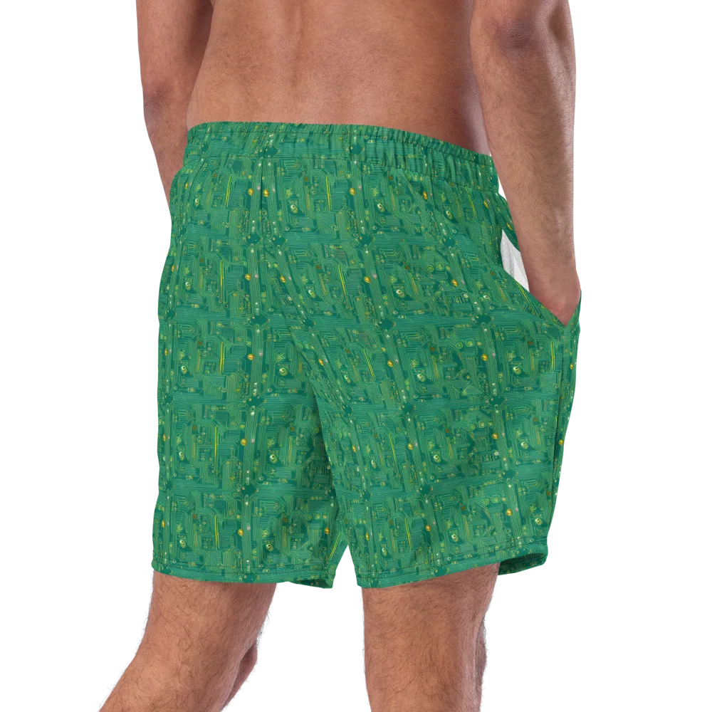 Golden Motherboard on Swim Trunks — Right Back