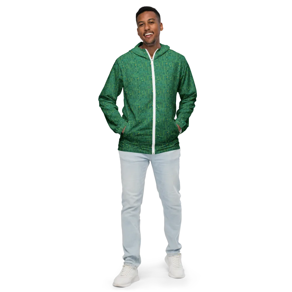 Golden Motherboard on Men's Windbreaker — Front