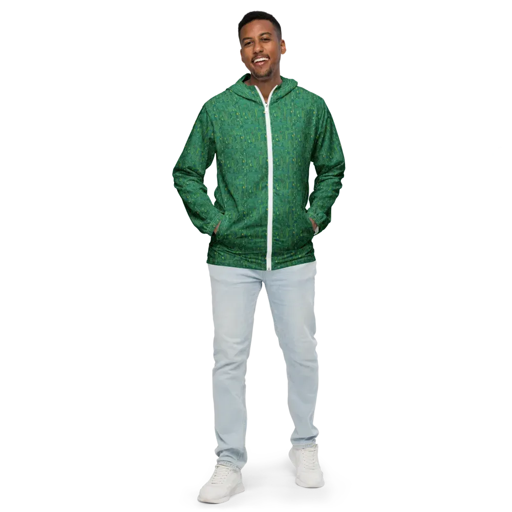 Golden Motherboard on Men's Windbreaker — Front