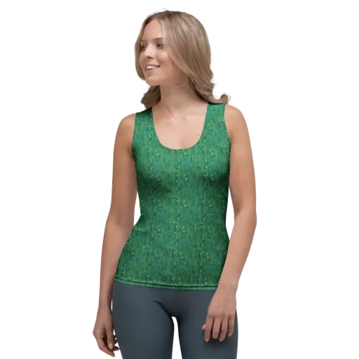 Golden Motherboard on a Women's Tank Top