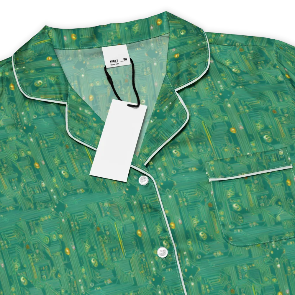 Golden Motherboard on Women's Short Sleeve Pajama Top — Product details