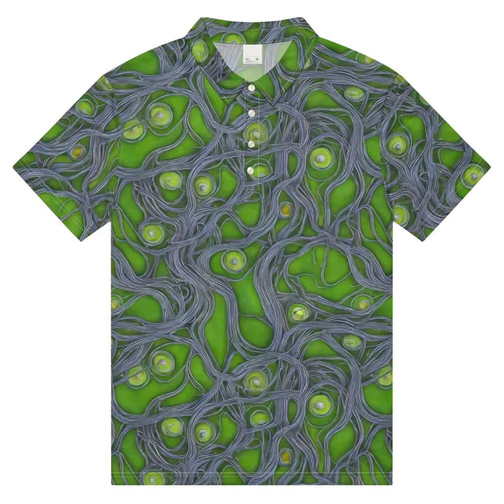 Neon Mycelium on Men's Slim Fit Polo Shirt — Front
