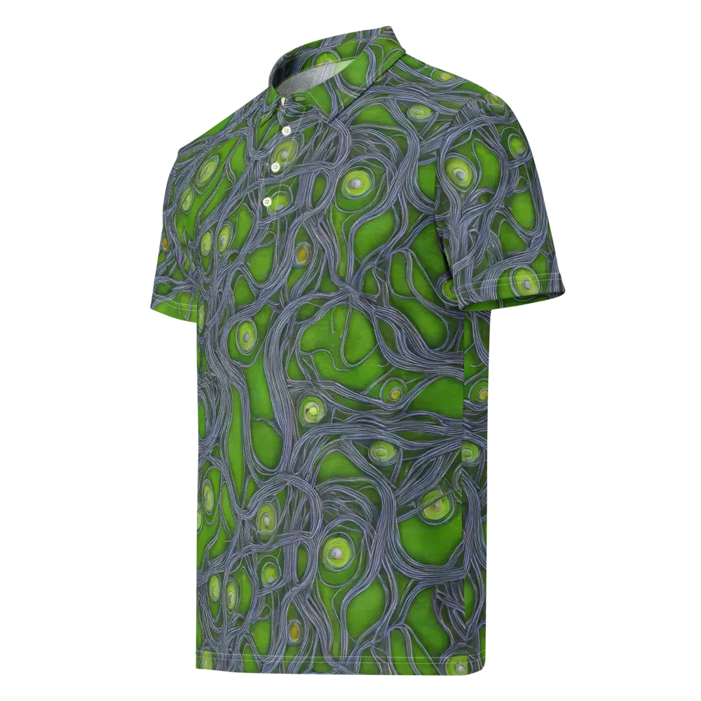 Neon Mycelium on Men's Slim Fit Polo Shirt — Left Front