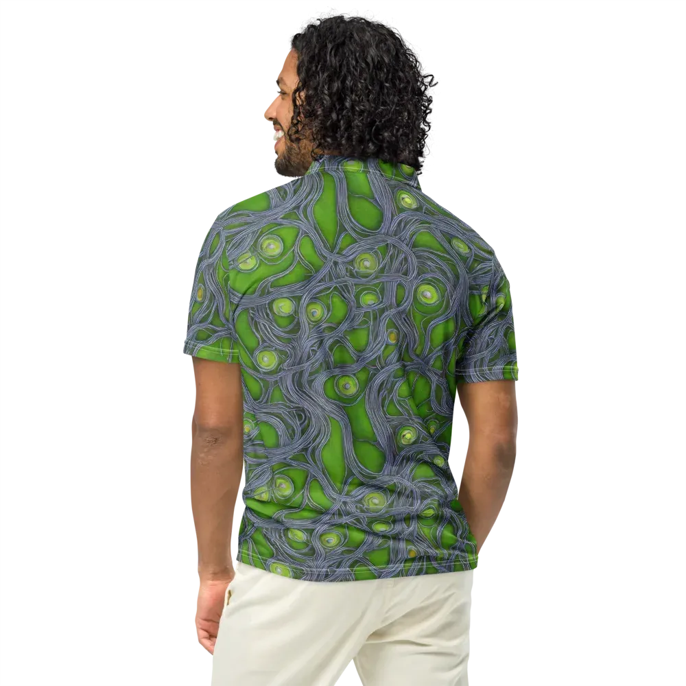 Neon Mycelium on Men's Slim Fit Polo Shirt — Back