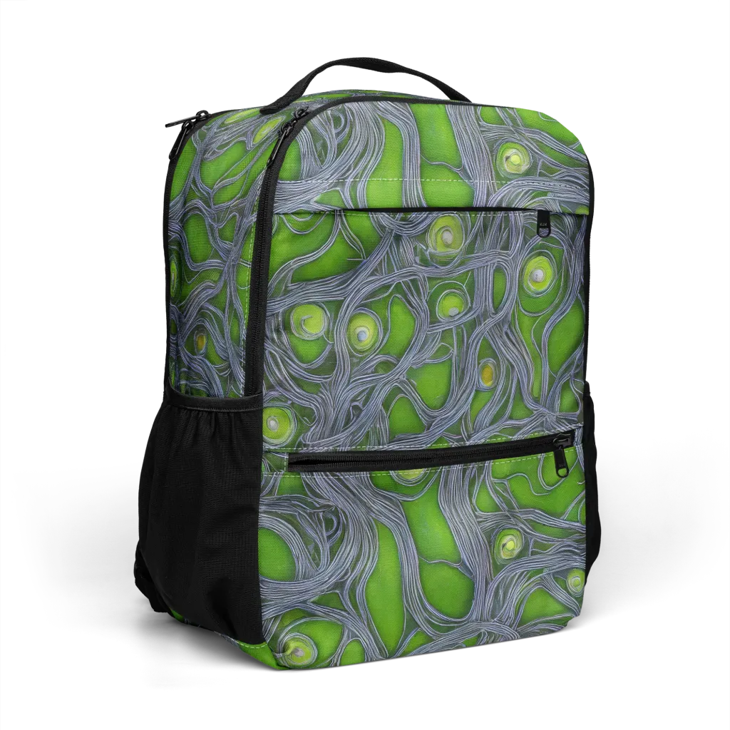 Neon Mycelium on Utility Backpack — Right Front