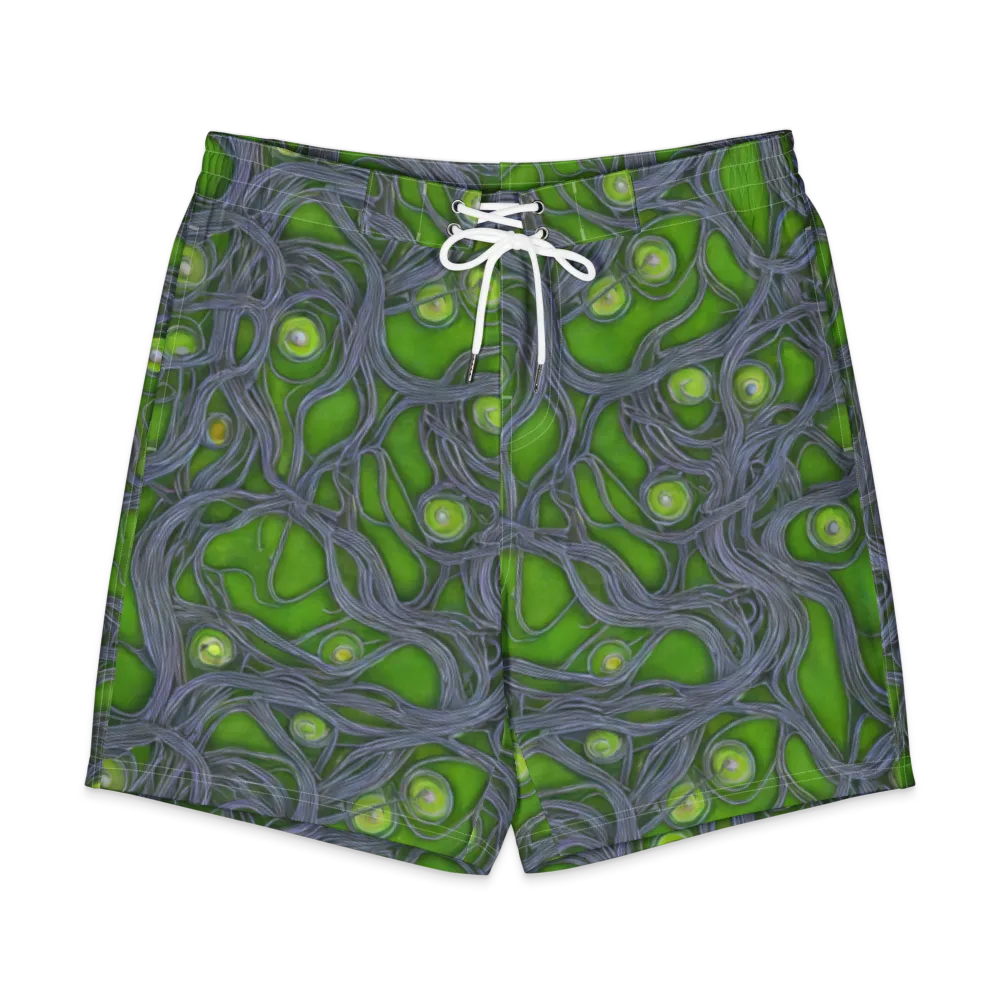 Neon Mycelium on Men's Board Shorts — Front
