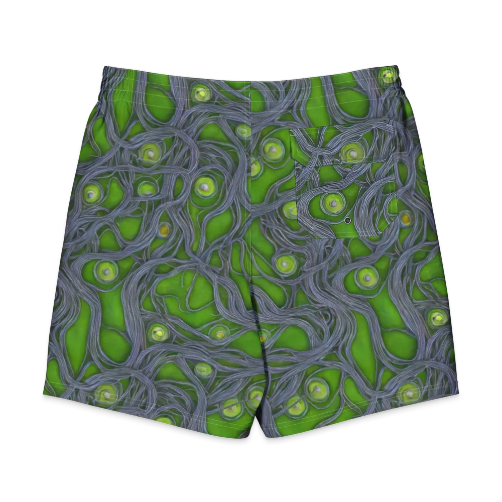 Neon Mycelium on Men's Board Shorts — Back