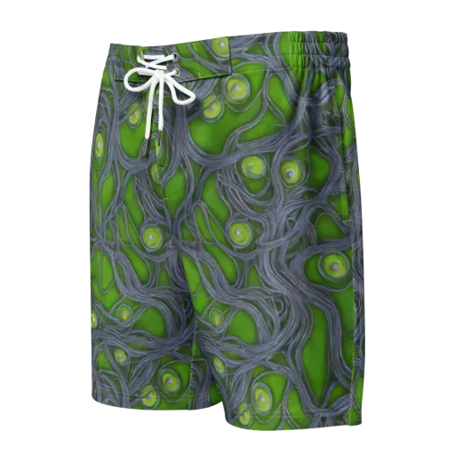 Neon Mycelium on a Men's Board Shorts