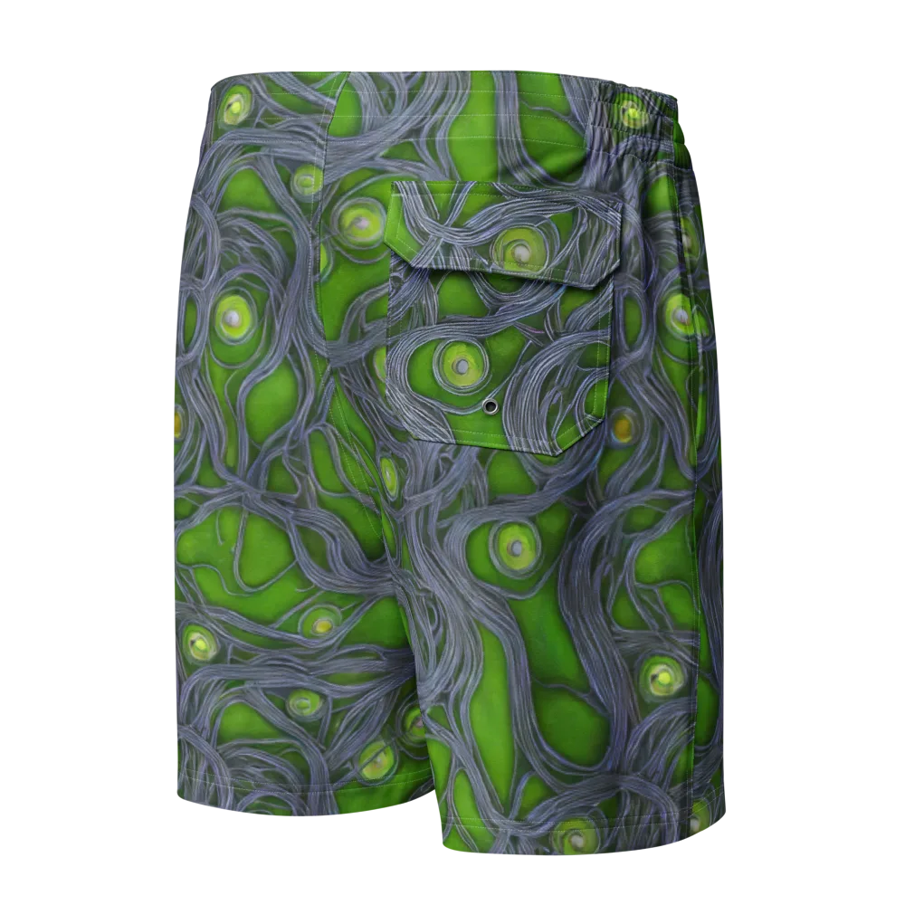 Neon Mycelium on Men's Board Shorts — Back