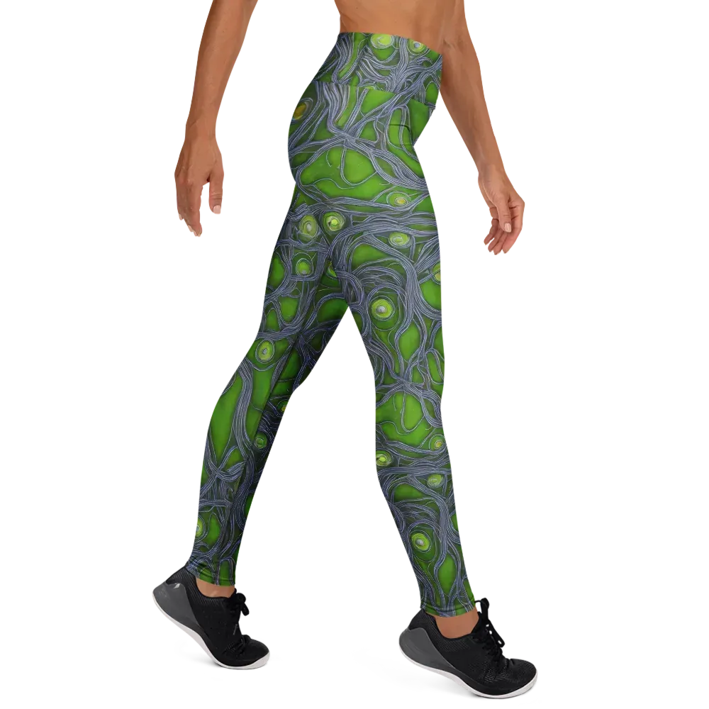 Neon Mycelium on Yoga Leggings — Right