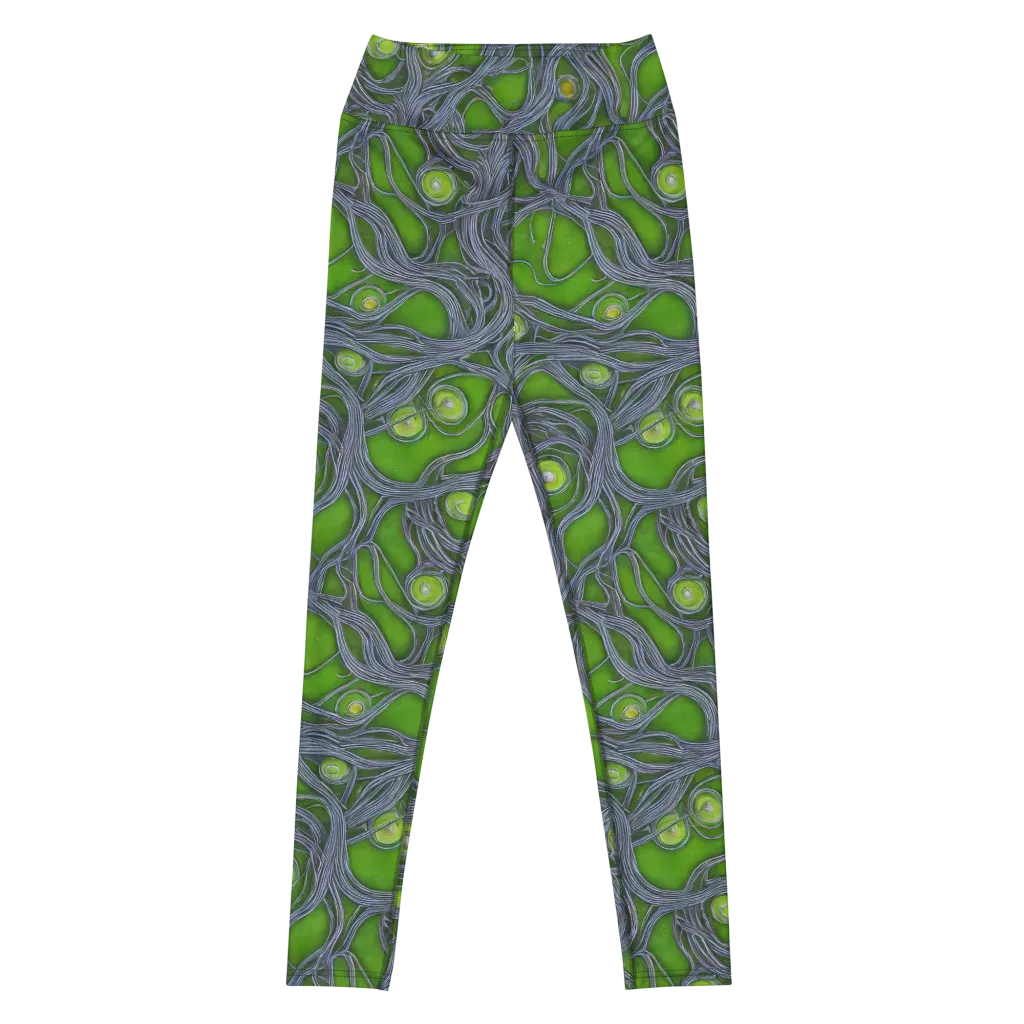 Neon Mycelium on Yoga Leggings — Front