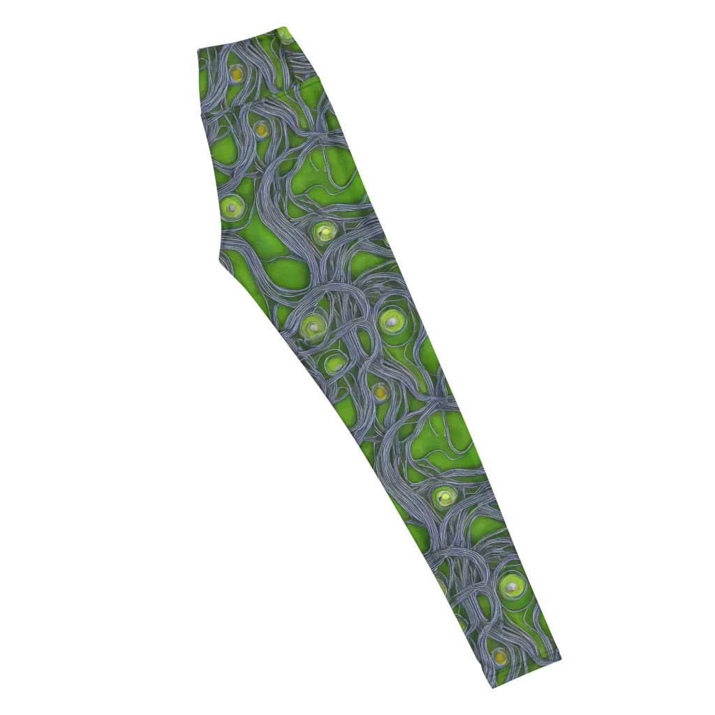 Neon Mycelium on Yoga Leggings — Right