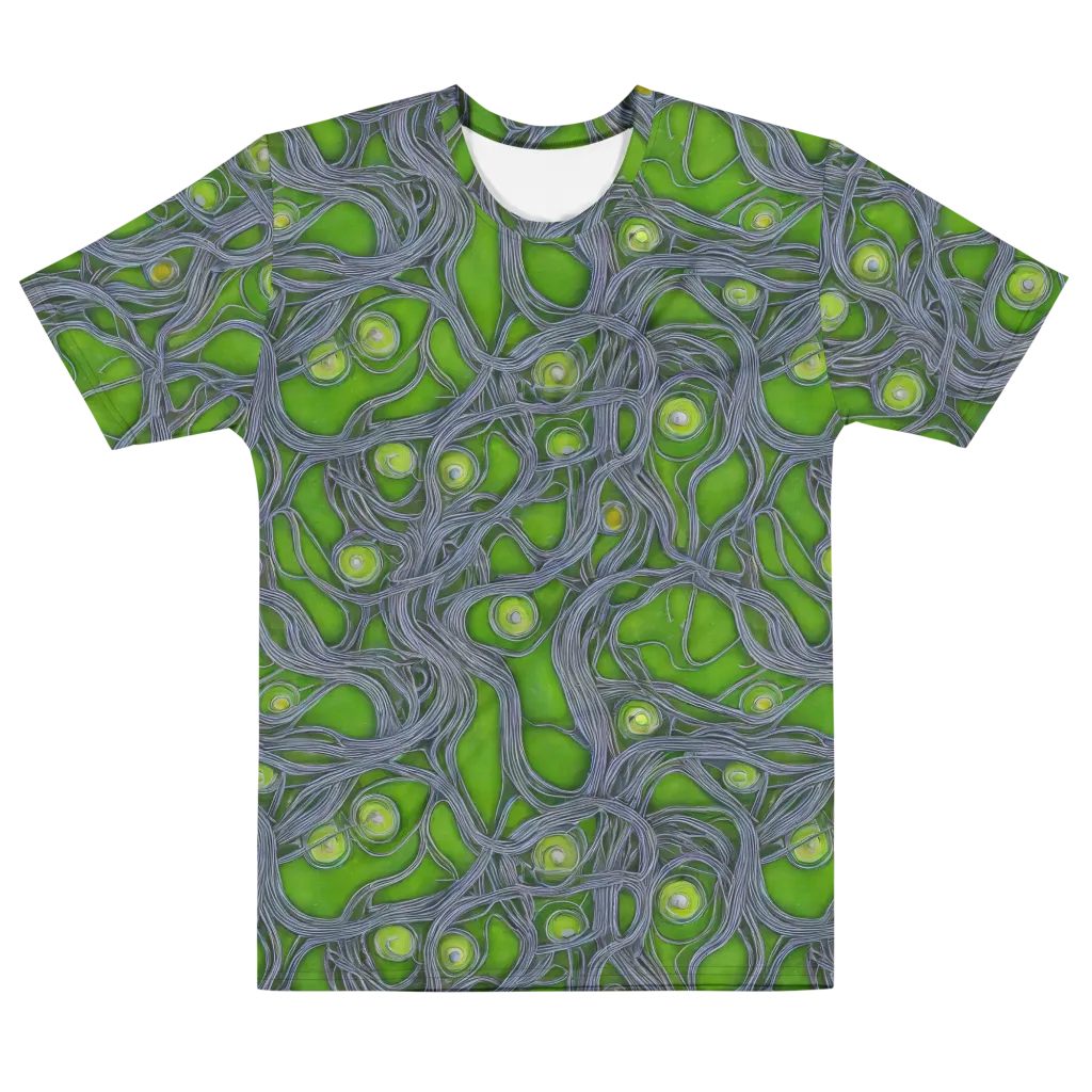 Neon Mycelium on Men's Cotton Crew Neck T-Shirt — Front