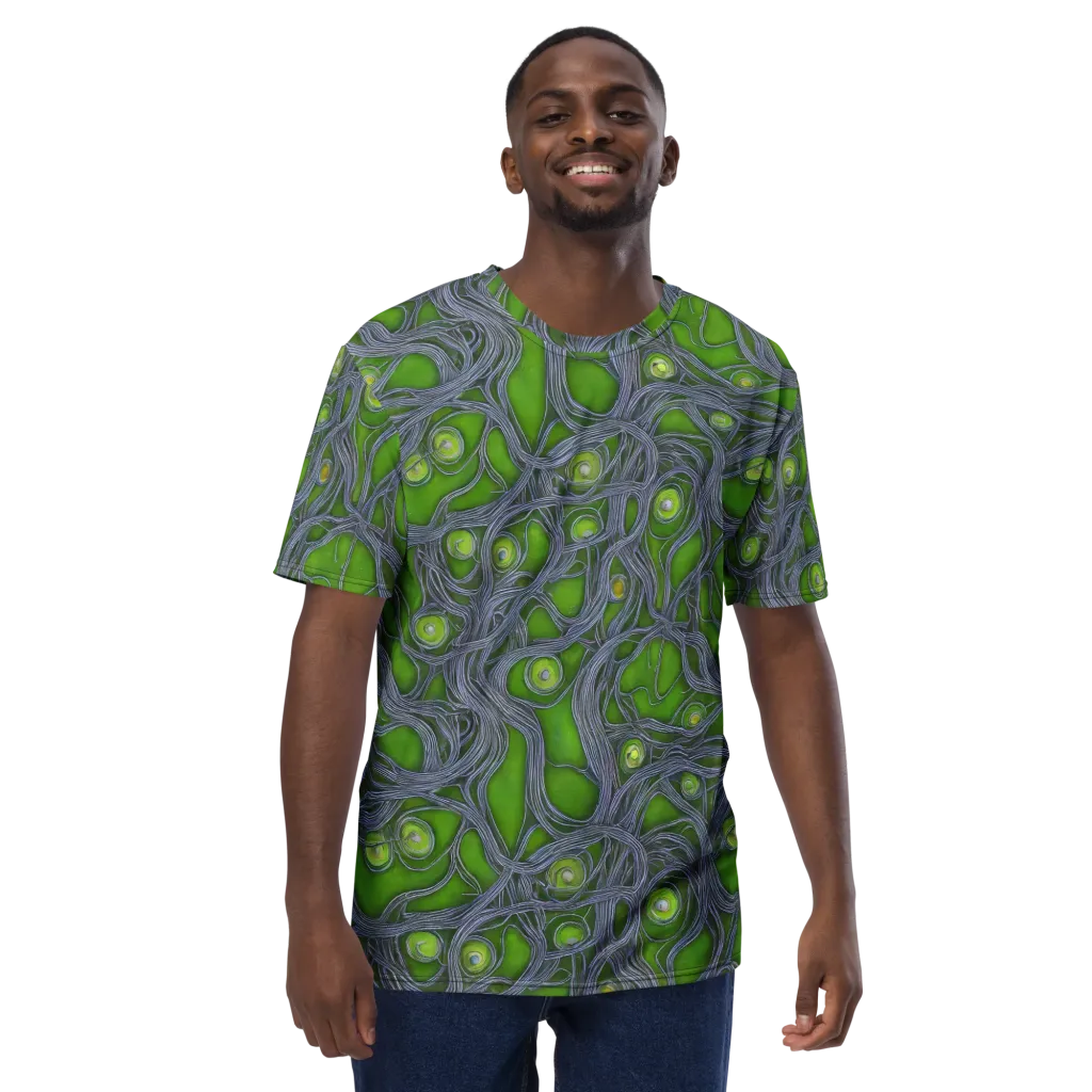 Neon Mycelium on Men's Crew Neck T-Shirt — Front