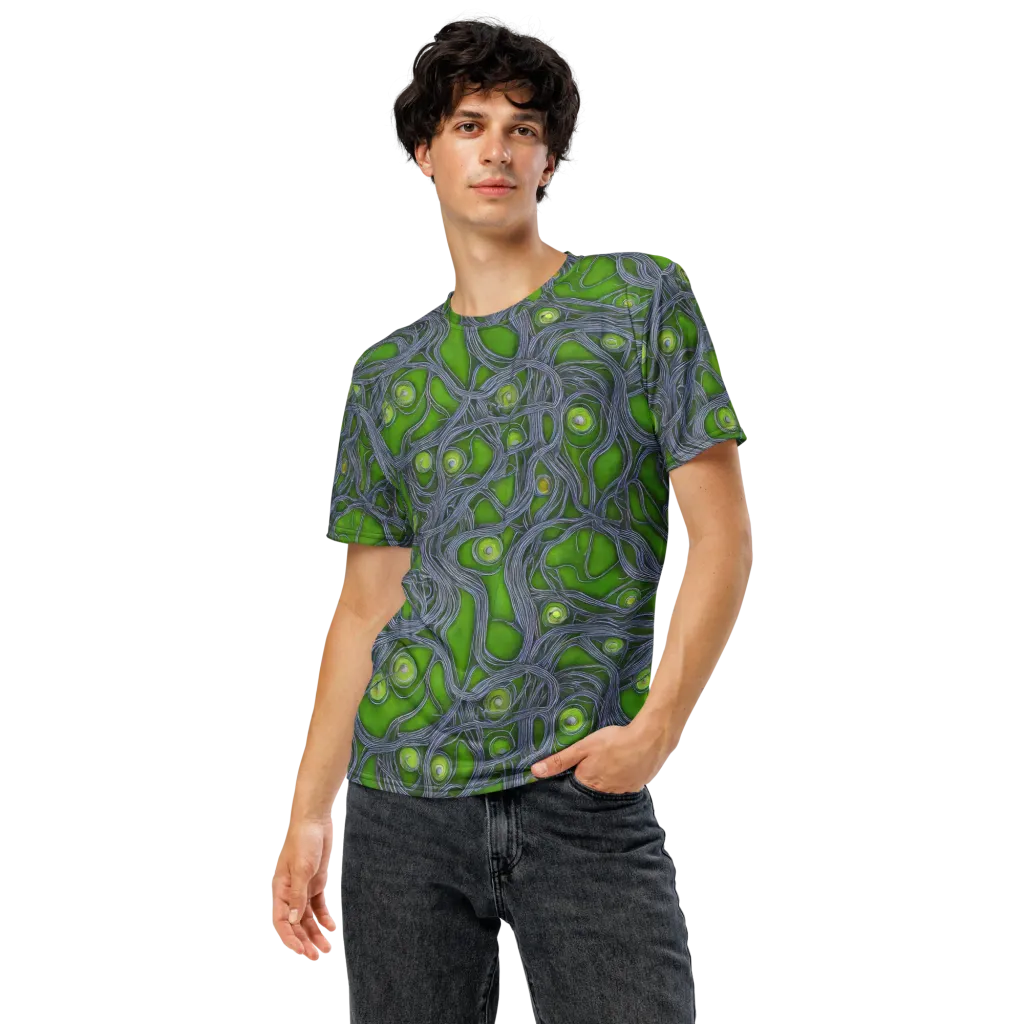 Neon Mycelium on Men's Crew Neck T-Shirt — Front