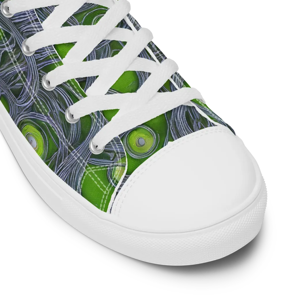 Neon Mycelium on Men's High Top Canvas Shoes — Product details