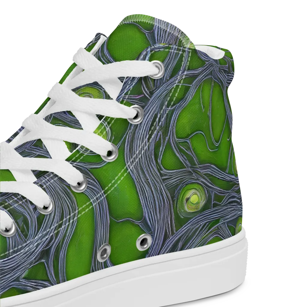 Neon Mycelium on Men's High Top Canvas Shoes — Product details 2