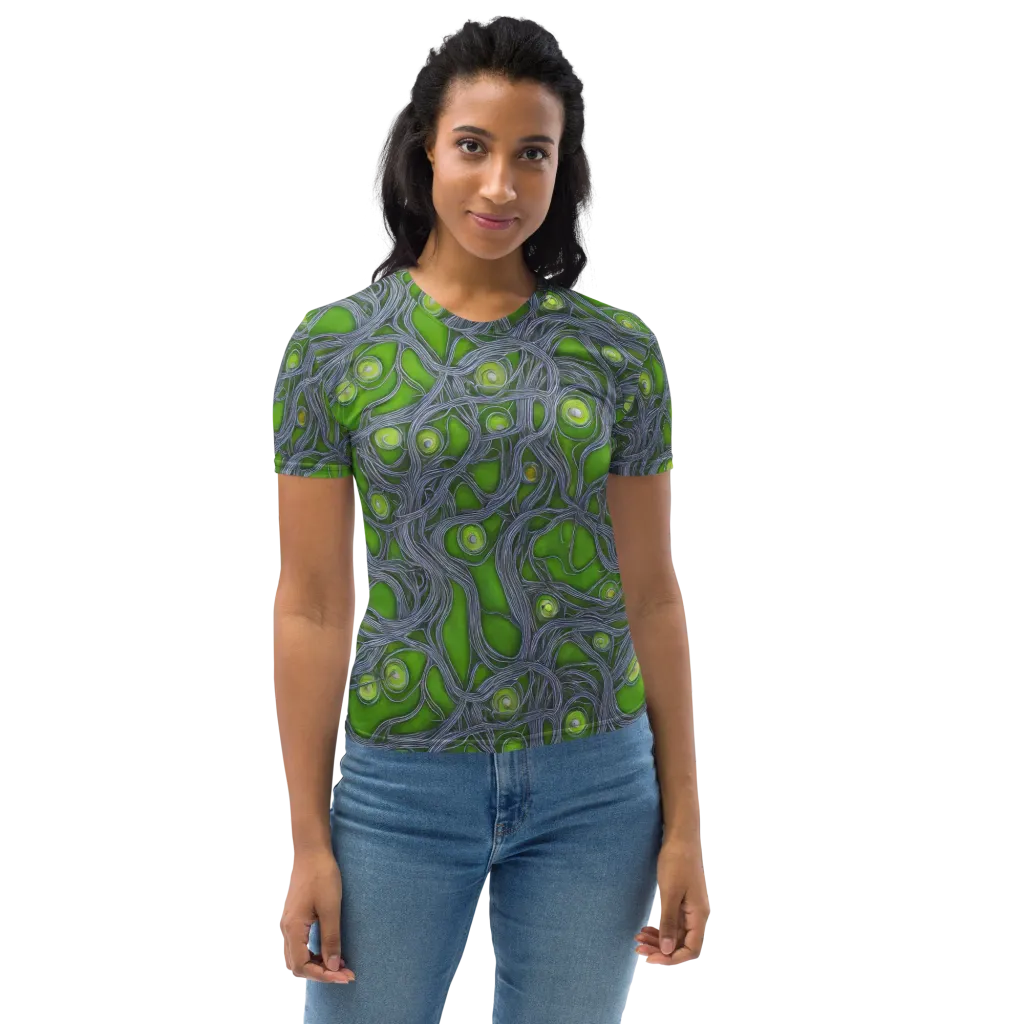 Neon Mycelium on Women's Crew Neck T-Shirt — Front