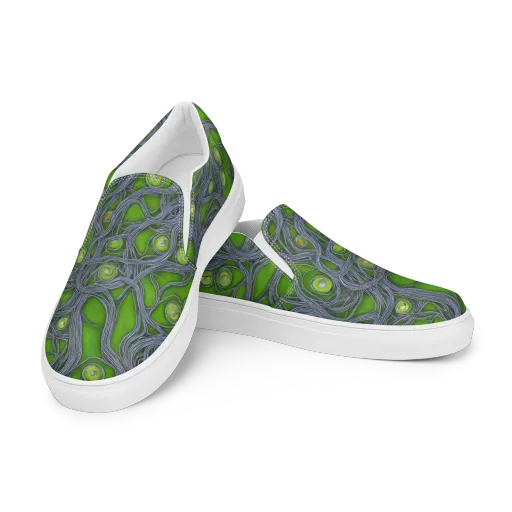 Neon Mycelium on a Women's Slip-On Canvas Shoes