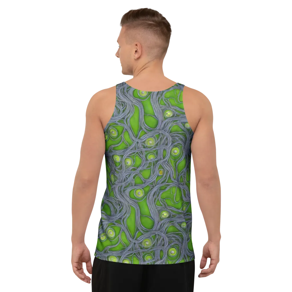 Neon Mycelium on Men's Tank Top — Back