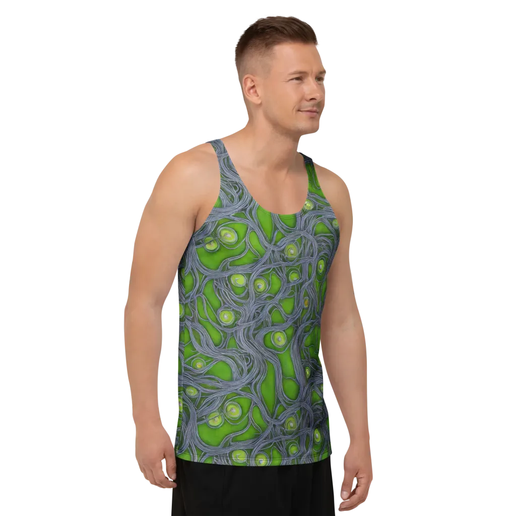 Neon Mycelium on Men's Tank Top — Right Front