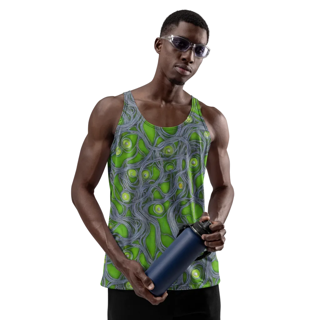 Neon Mycelium on Men's Tank Top — Front
