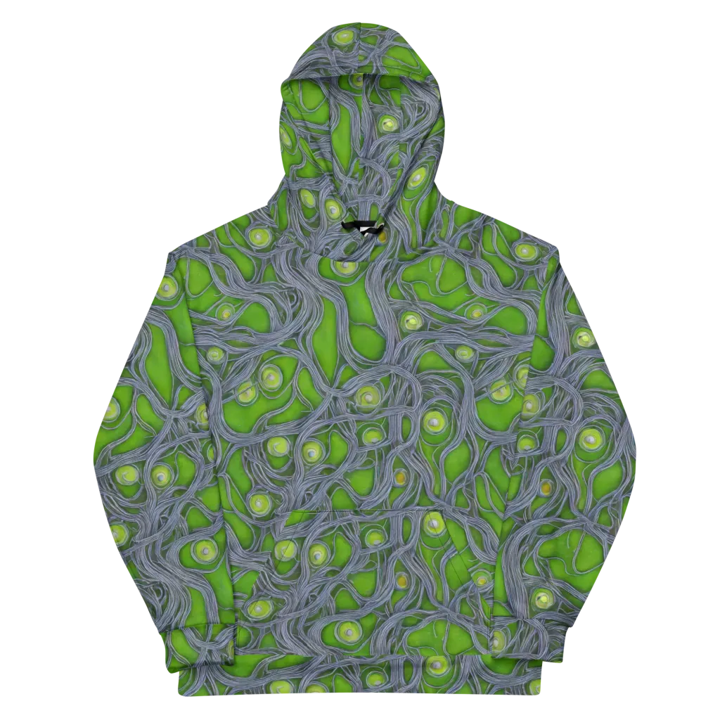 Neon Mycelium on Cotton Hoodie — Front