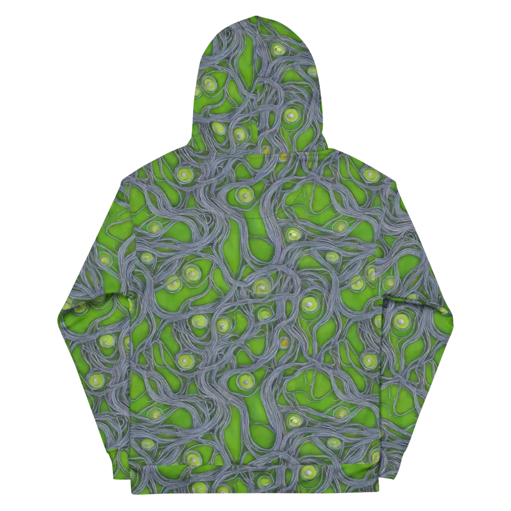 Neon Mycelium on Cotton Hoodie — Back