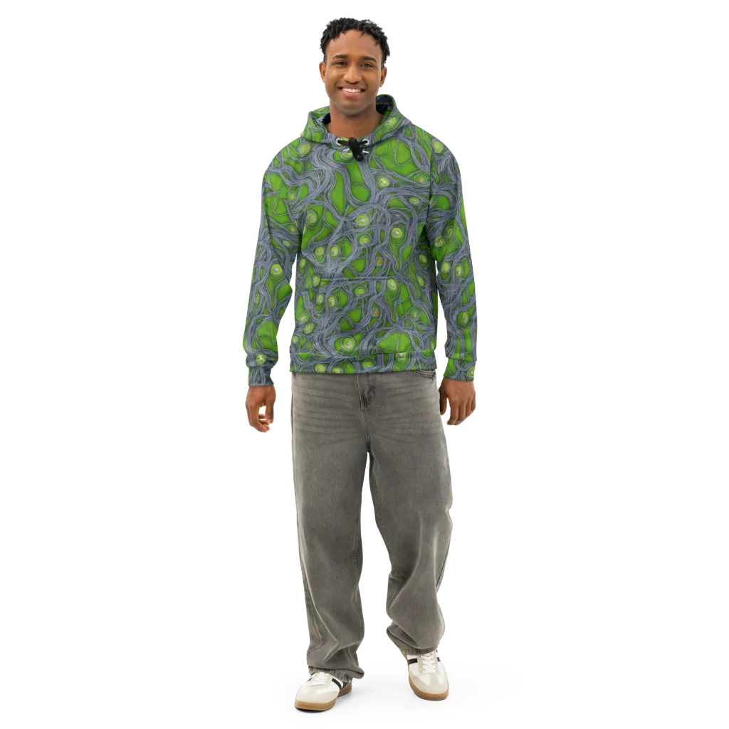 Neon Mycelium on Cotton Hoodie — Front