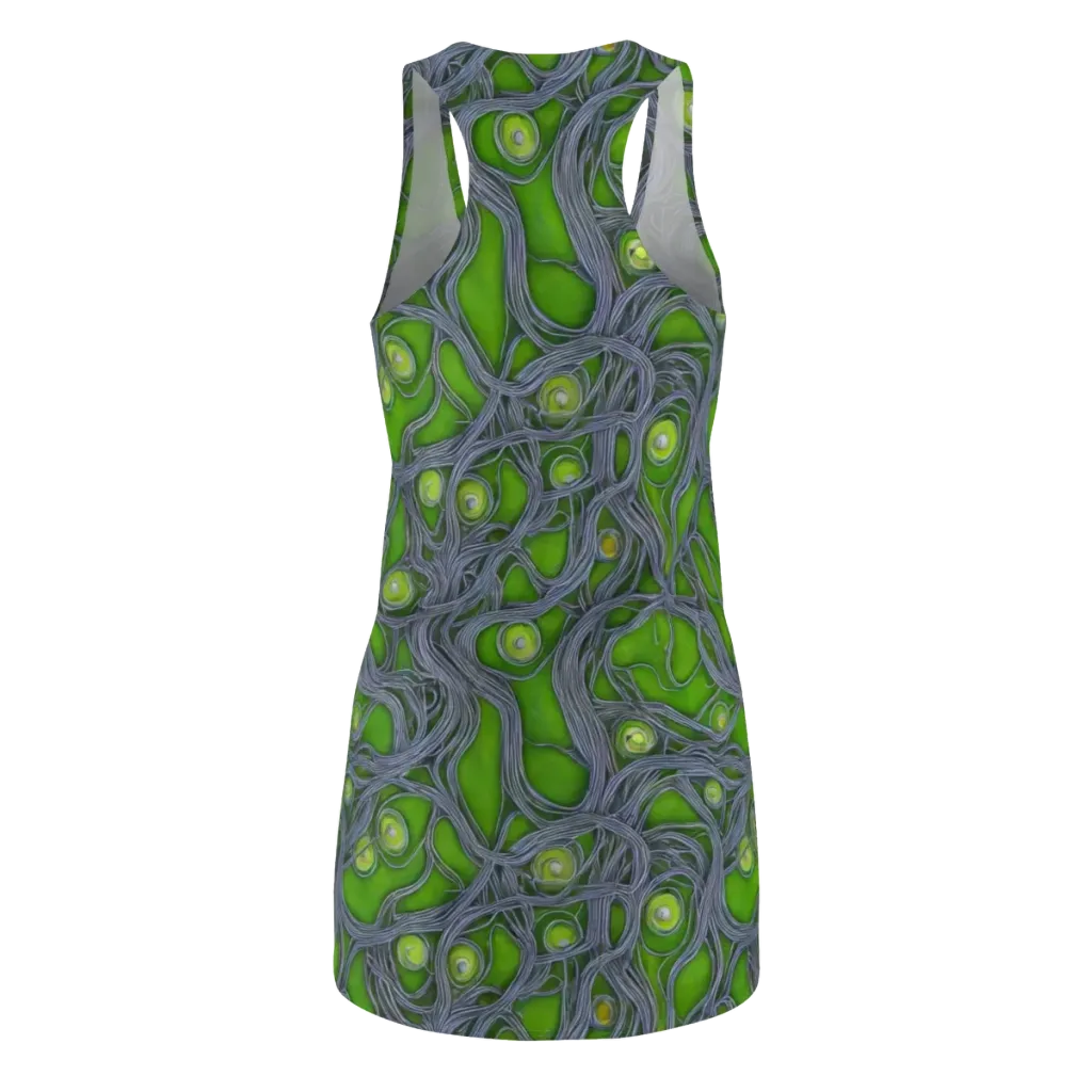 Neon Mycelium on Racerback Dress — Back