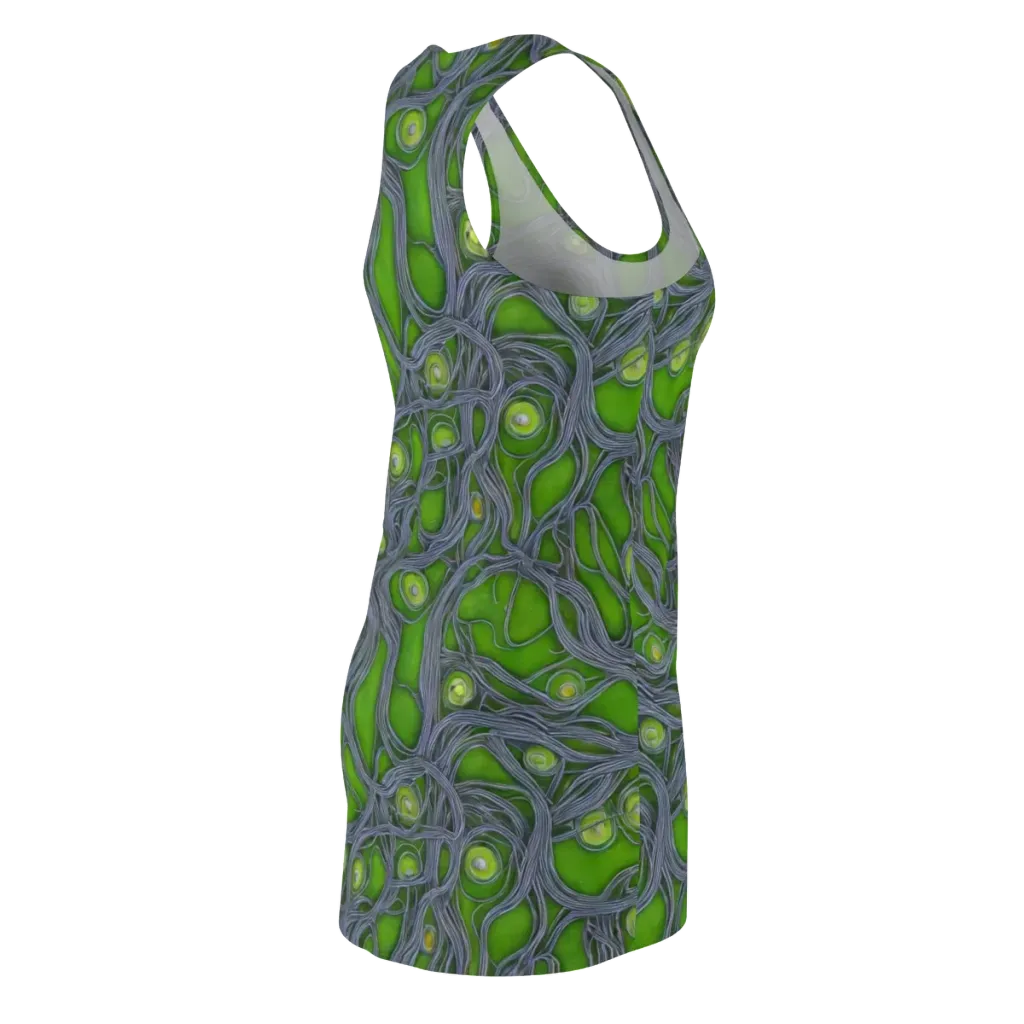 Neon Mycelium on Racerback Dress — Back Side