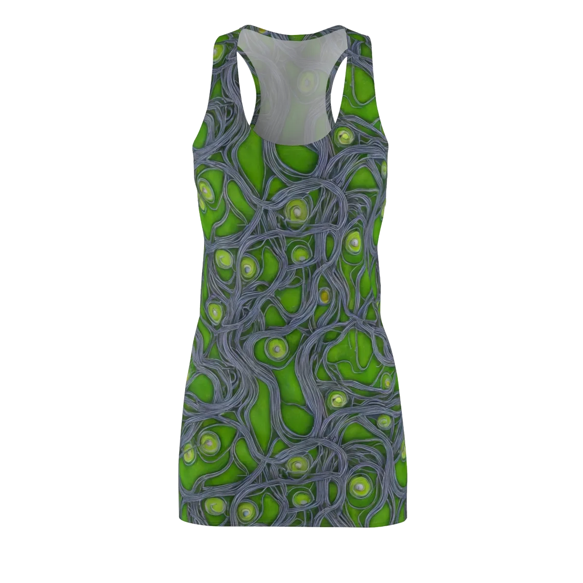 Neon Mycelium on Racerback Dress — Front
