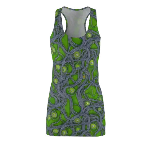 Neon Mycelium on a Racerback Dress